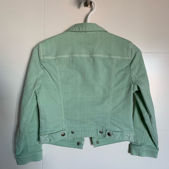 GUESS Light Green Jean Cropped Jacket - Picture 2 of 3